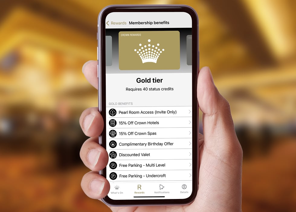 Crown Casino App interface